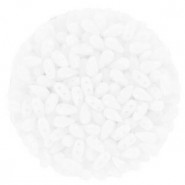 Czech DropDuo Perlen 3x6mm Chalk white 03000